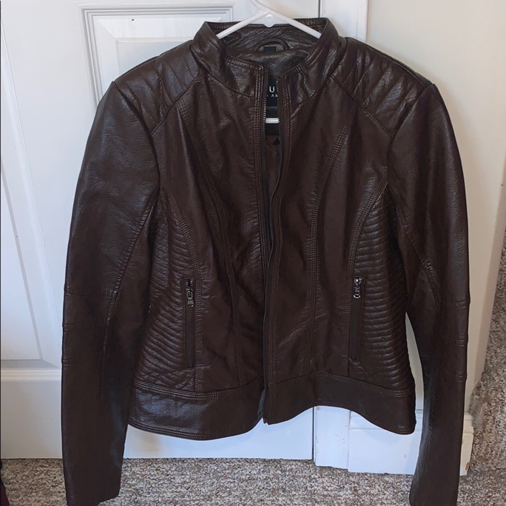 GUESS brown leather jacket